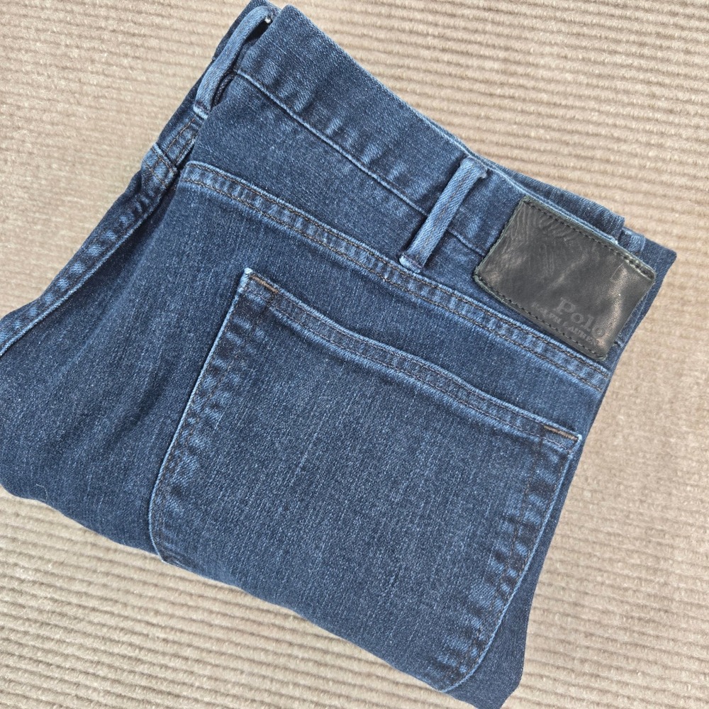 Polo Ralph Lauren Mens 40x32 Dark Wash Straight Leg Denim Jeans